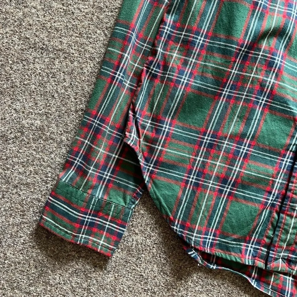 Ralph Lauren Green Plaid Button Down Long Sleeve Shirt Custom Fit Boys L (14-16)